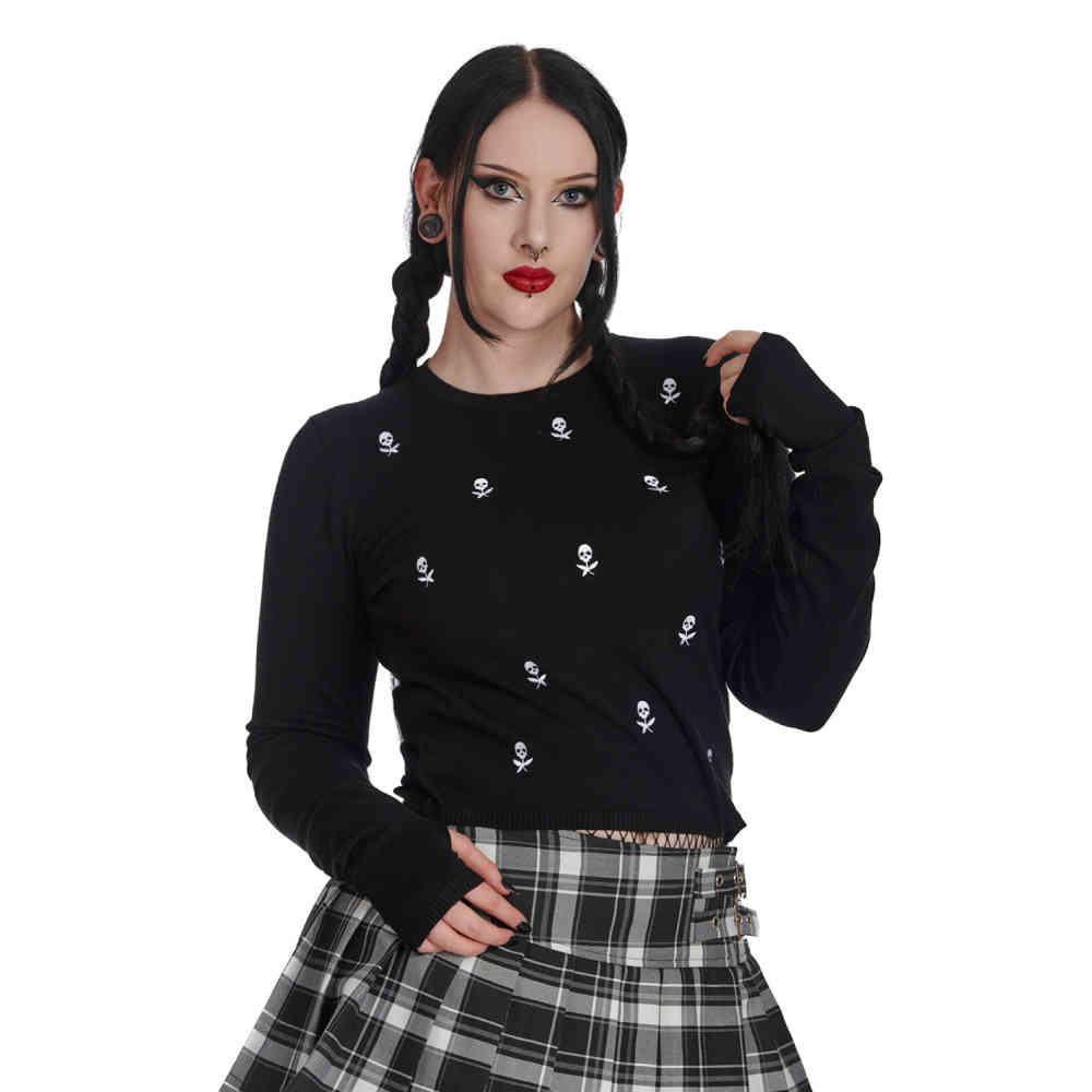 Banned - Nevermore Knitted Gebreide trui - Zwart